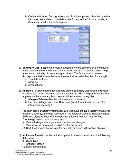 Patient Care - Reference Manual - Physician - Fraser Health Authority