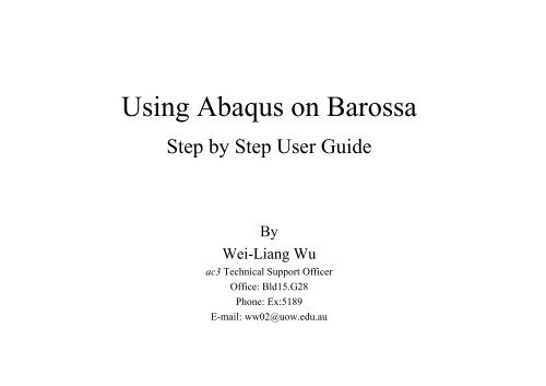 Using Abaqus on Barossa