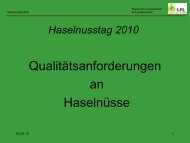 Haselnusstag 2010 - QualitÃ¤tsanforderungen an HaselnÃ¼sse