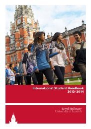 International Student Handbook - Royal Holloway, University of ...