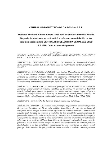 Estatutos 2009 Reforma y ConsolidaciÃ³n - Chec