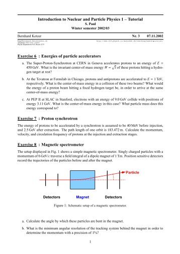 Introduction to Nuclear and Particle Physics 1 â Tutorial ... - E18