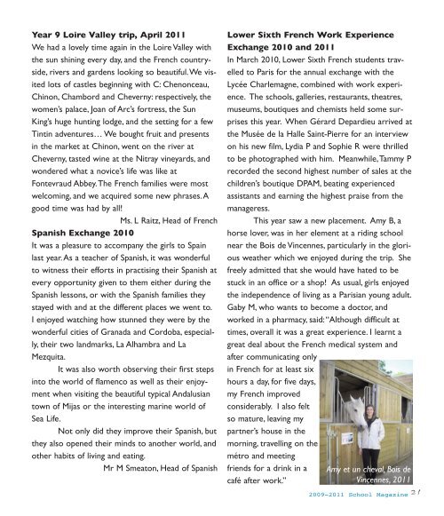 shhs magazine - South Hampstead High School