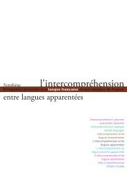 l'intercompréhension - Délégation générale à la langue française et ...