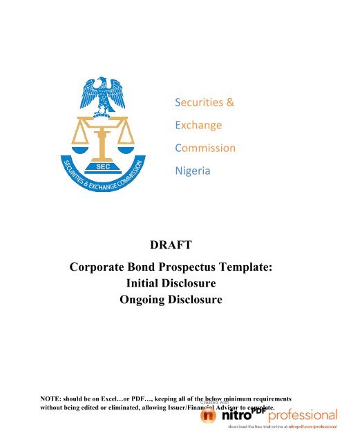 DRAFT Corporate Bond Prospectus Template: Initial ... - Resourcedat