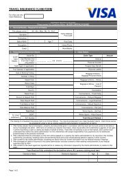 TRAVEL INSURANCE CLAIM FORM - Visa Infinite