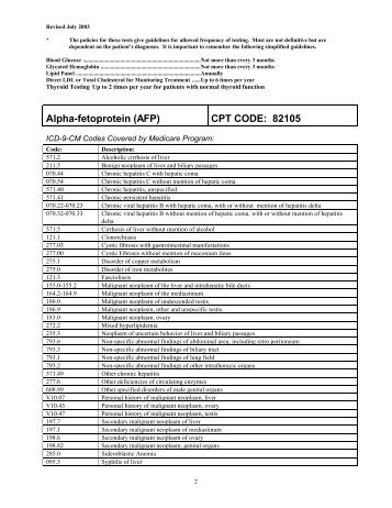 (AFP) CPT CODE: 82105 - Stormont-Vail HealthCare