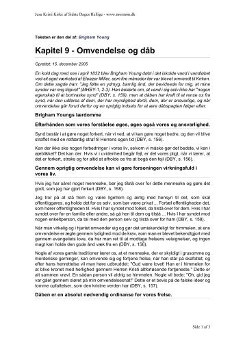 Kapitel 9 - Omvendelse og dÃ¥b - Jesu Kristi Kirke af Sidste Dages ...