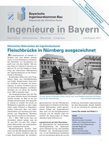 Ingenieure in Bayern 07-08/2011 - Bayerische Ingenieurekammer-Bau