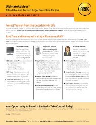 ARAG Legal Enrollment Flyer - MSU Human Resources - Michigan ...