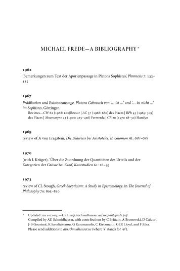 MICHAEL FEDEâ€”Î‘ BIBLIOGAPHY * - Schmidhauser