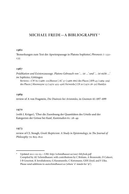 MICHAEL FEDEâ€”Î‘ BIBLIOGAPHY * - Schmidhauser