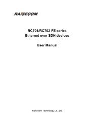 RC701/RC702-FE series Ethernet over SDH devices User Manual