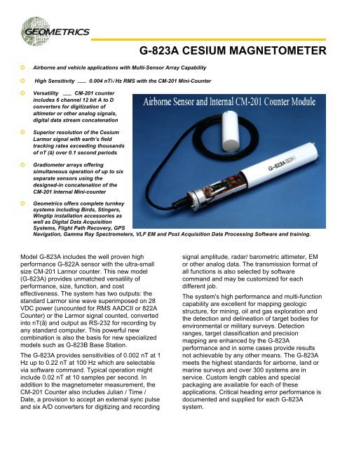 G-823A CESIUM MAGNETOMETER - Alphageofisica