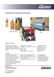 Explosion containment vessels - Cenzin