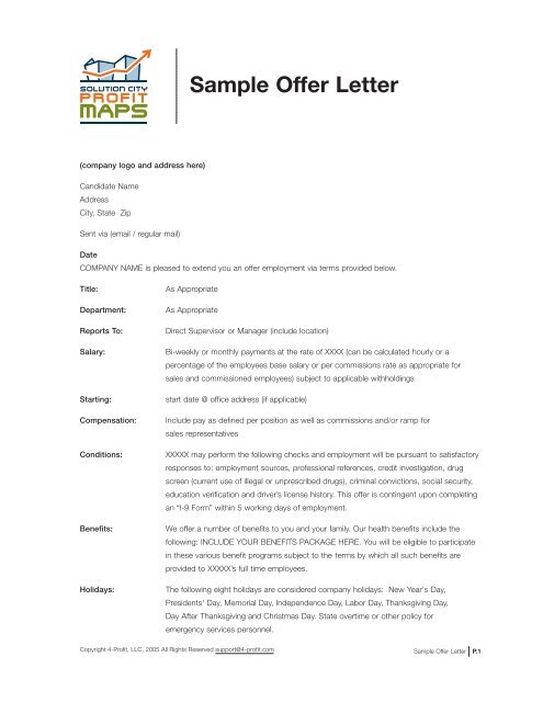 Sample Offer Letter - ScanSource