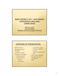 bank secrecy act / anti-money laundering (bsa/aml) compliance
