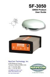 SF-3050 GNSS Products User Guide - NavCom Technology Inc.