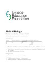 Unit 3 Biology - Practice Exam - Engage Education Foundation