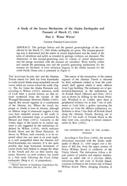 A Study of the Source Mechanism of the Alaska Earthquake and ...