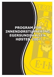 program for innendÃ¸rsturnering, egersundshallen, hÃ¸sten 2007