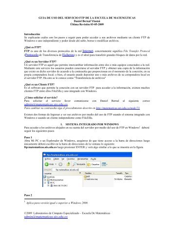 guia rapida de uso del servicio ftp de la escuela de matematica