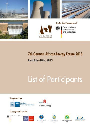 7th German-African Energy Forum 2013 - Afrika-Verein der ...