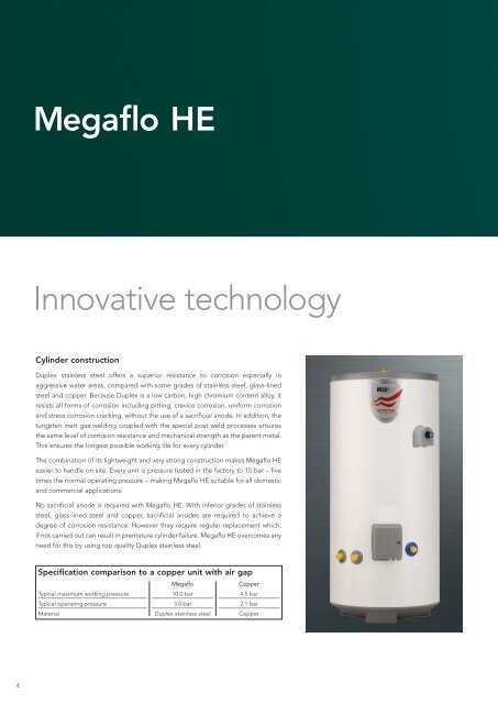 Heatrae Sadia Megaflo HE Sales Brochure - Advanced Water