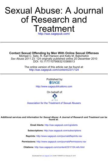 Contact Sexual Offending by Men With Online Sexual Offenses