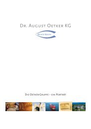 Die Oetker-Gruppe Ã¢ÂÂ ein PortrÃÂ¤t - Dr. August Oetker KG