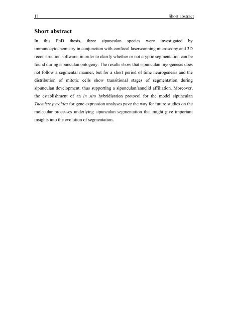 PhD thesis - Biologisk Institut - KÃ¸benhavns Universitet