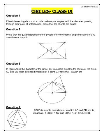 Circles- Class IX - Math with JM - home