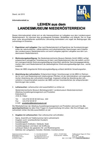 Infoblatt zu - Landesmuseum NiederÃ¶sterreich