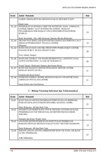 Buku Abstrak Seminar Nasional Tahun 2012 - ELEKTRO - Politeknik ...