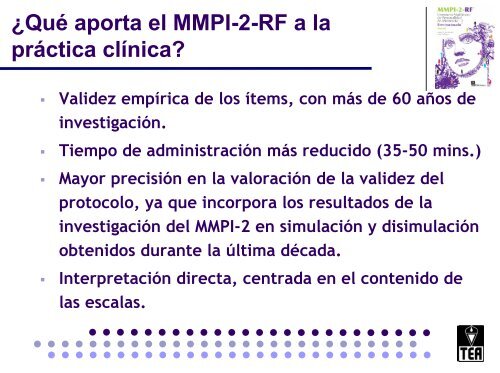 Objetivo del MMPI-2-RF - TEA Ediciones