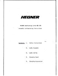 HEGNER HDB200 Lathe Manual