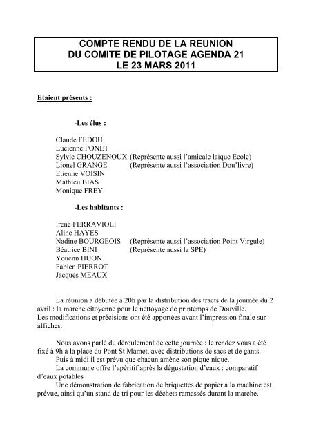 COMPTE RENDU DE LA REUNION DU ... - Pays de Bergerac