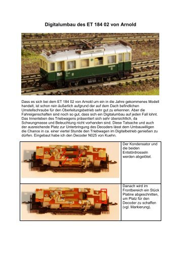 Digitalumbau ET 184 - Wittis Modellbahn
