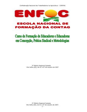 caderno de textos ii modulo curso sudeste enfoc/2007 - Contag