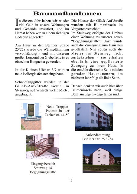 Download: Mieter Info 2011 - Gemeinnützige Baugenossenschaft eG