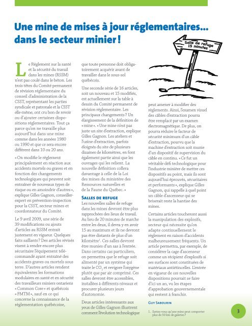 Les sauveteurs miniers Les sauveteurs miniers - CSST