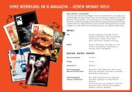 IHRE WERBUNG IM K-MAGAZIN – JEDEN MONAT NEU! - Kultfabrik