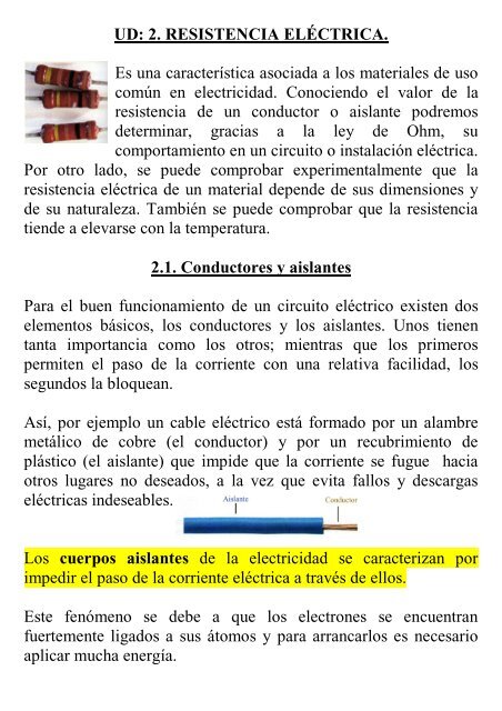 Tema 2. Resistencia eléctrica