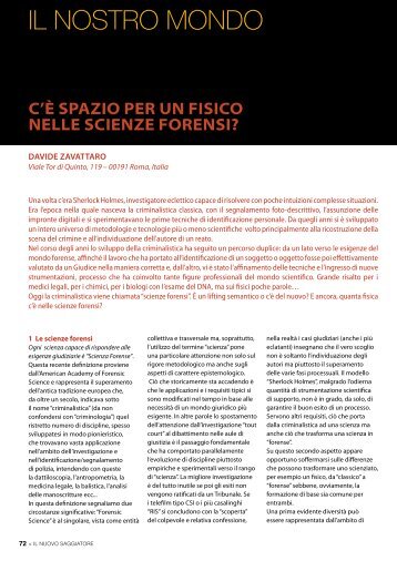 C'Ã¨ spazio per un fisico nelle scienze forensi? - SocietÃ  Italiana di ...