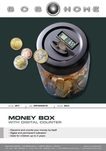 money box with digital counter - BOB HOME