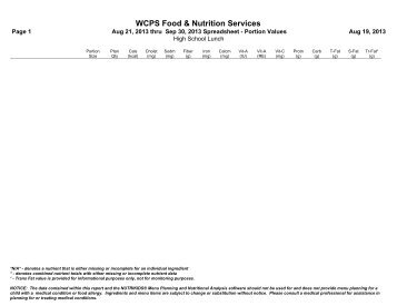 WCPS Food & Nutrition Services