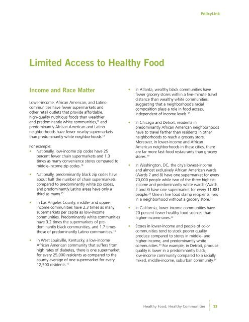 Promising Strategies to Improve Access to Fresh, Healthy Food and ...