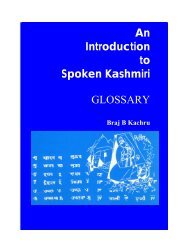 An Introduction to Spoken Kashmiri GLOSSARY