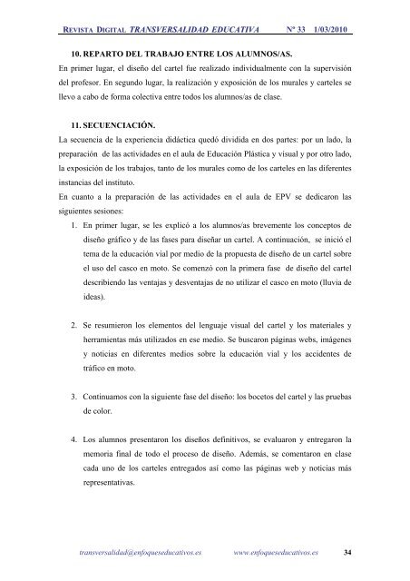 NÂº33 01/03/2010 - enfoqueseducativos.es