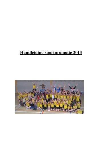 Handleiding sportpromotie - vhv handbalbase